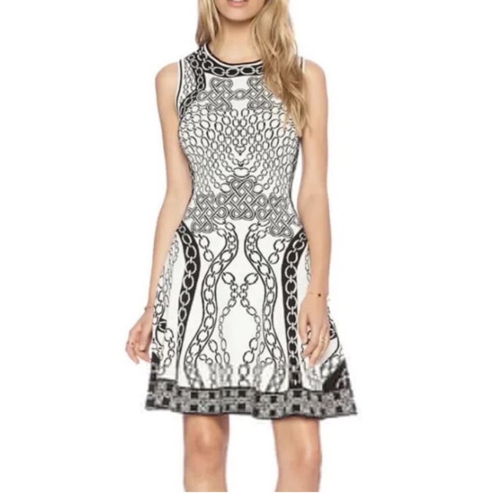 DVF Black and White Patterned Dress